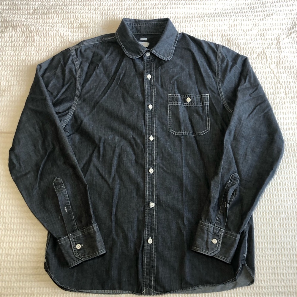 CLUB MONACO Men's Classic Dark Gray Casual Button-Down Shirt Size Medium